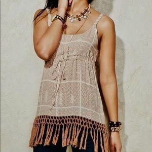 CAbi Cabana Cover Up Boho Tank- Size XS